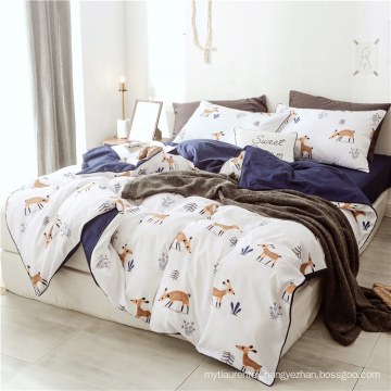 100% cotton christmas bedding set for kids deer pattern duvet cover set